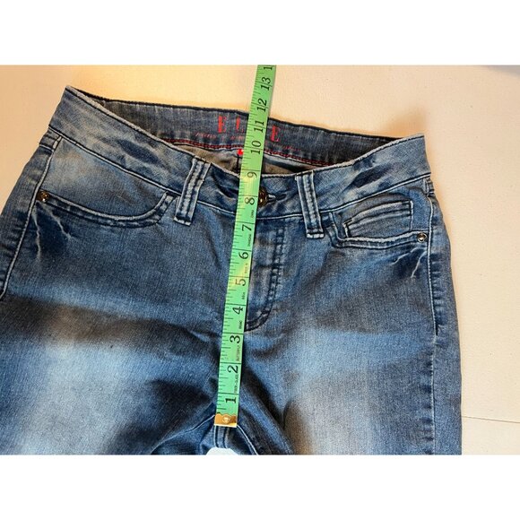 Elle Skinny Jeans Mid Rise Denim Stretch Cotton Blend Pockets Light Blue Size 8R - Picture 7 of 10